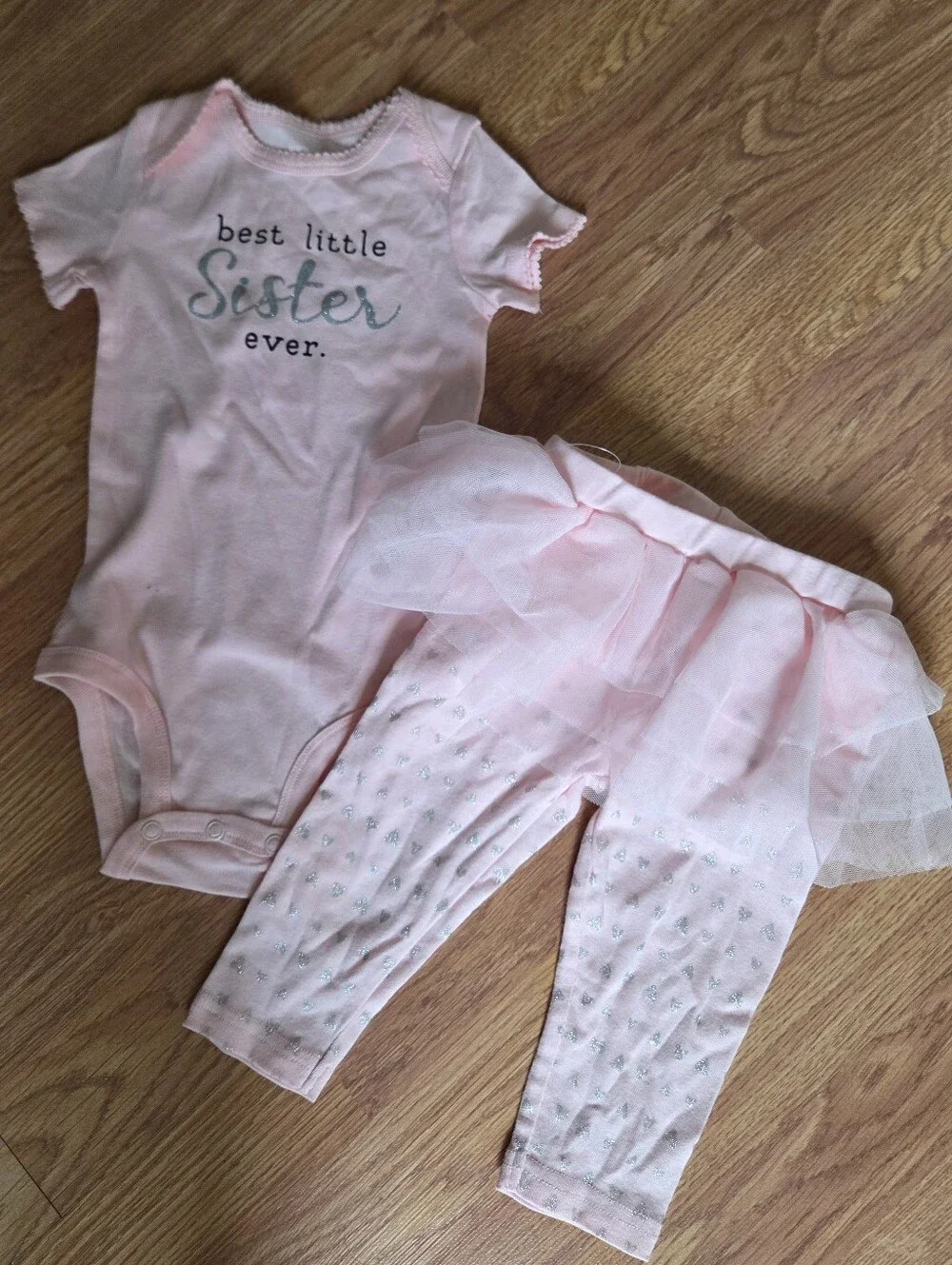 Carter's Baby Girl Pink Tutu Set 6M'Best Little Sister Ever' 2PC